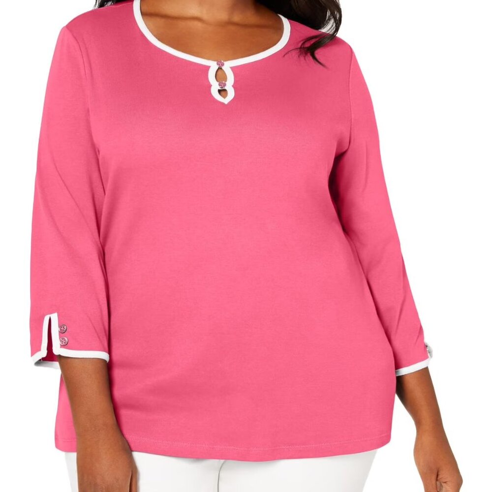 Like new Karen Scott 3/4 sleeve blouse with buttons
